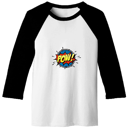 POW Cool Comic Strip Text Bubble Pop Art Comic Book Nerd Set Baseball Tees