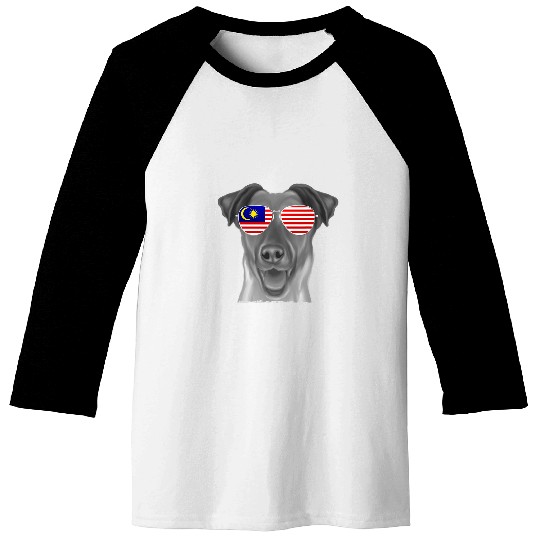 Smooth Fox Terrier Dog Malaysia Flag Sunglasses Baseball Tees