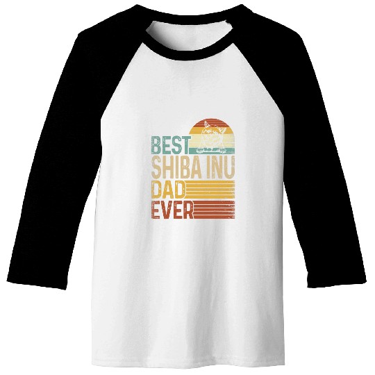 Discover Dog Shiba Inu bests Shiba Inu Dad Ever Retro vintages Fathers Day Baseball Tees