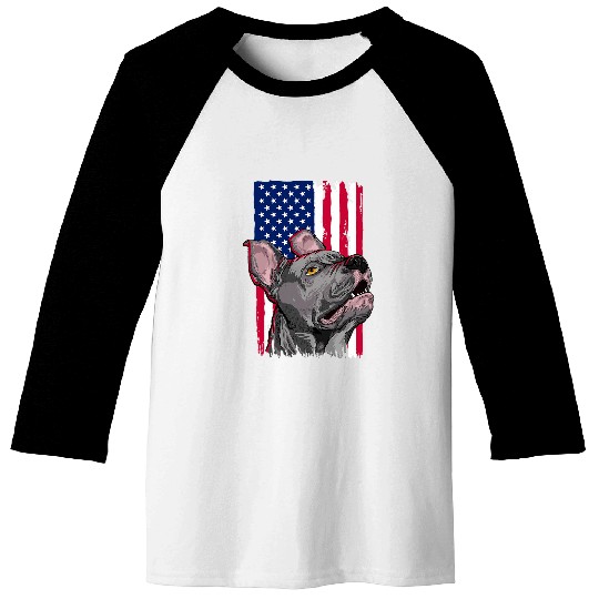 Discover Pit bull Terrier Dog Lovers American USA Flag Baseball Tees