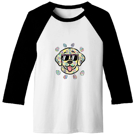 Kids Labrador Face Easter Egg Hunting Dog Toddler Boys Girls Kids Baseball Tees