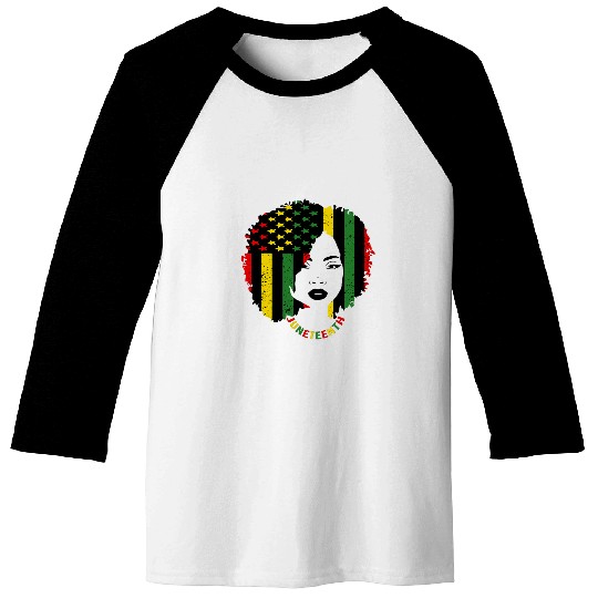 Juneteenth Black Women Flag History African American 1865 Baseball Tees