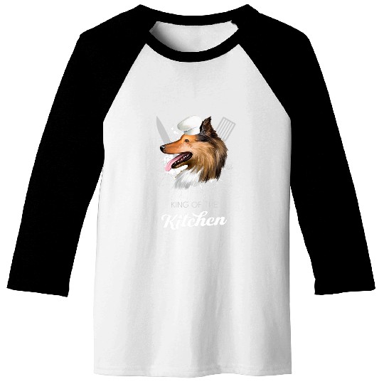 Rough Collie King of the Kitchen Funny Cooking Dog Baseball Tees