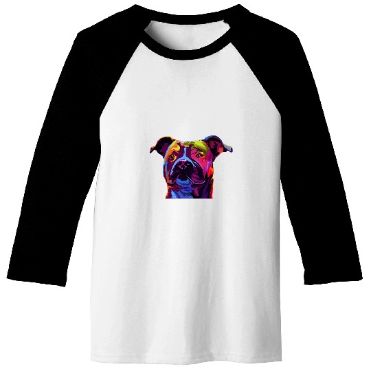 Pitbull Pittie Mom Pittie Dad Dog Lovers Watercolor Pop Arts Baseball Tees