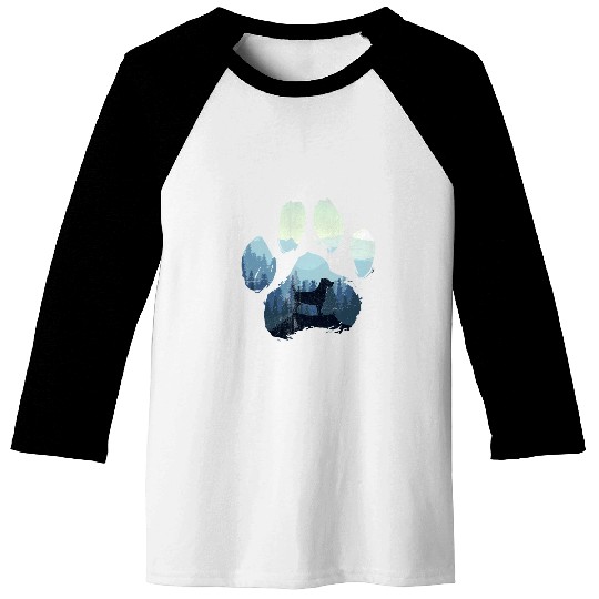 Jack Russel Dog Paw Mom Dad Mountains Baseball Tees