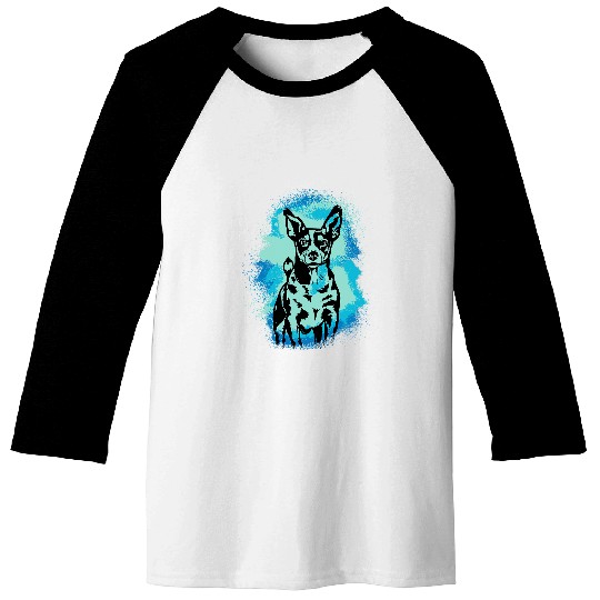 Jack Russel Paint Blue Design Dog Mom Dad Baseball Tees
