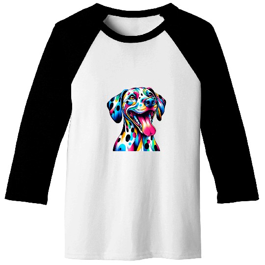 Smiling Laughing Dalmatian Dog Puppy Lover Happy Positive Baseball Tees