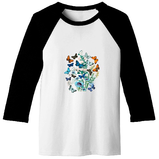 Spring flowersbutterfliessummerspring art 2 Baseball Tees