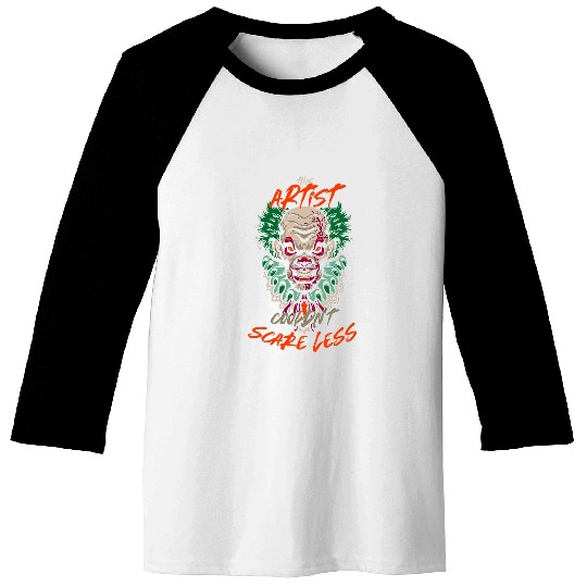 This Artist Couldnt Scare Less Halloween Art Scary Designer 4 Baseball Tees