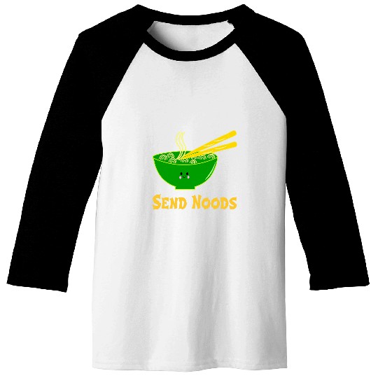 Send Noods Cute Kawaii Ramen Bowl With Chopsticks Baseball Tees