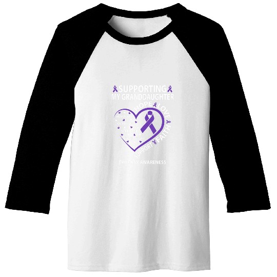 Supporting My Granddaughter Epilepsy Awareness Grandparents Baseball Tees
