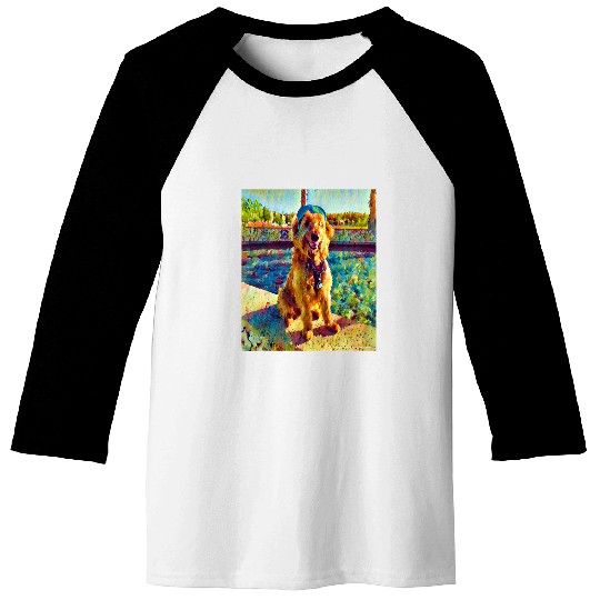 Starry Paws Artistic Golden Retriever Collection Tees Baseball Tees