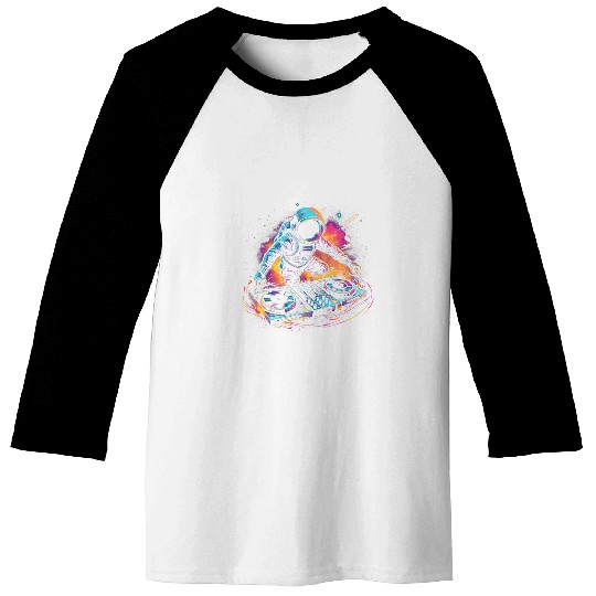 Space Groove Astronaut DJ DJing in Space EDM Graphic 1 Baseball Tees