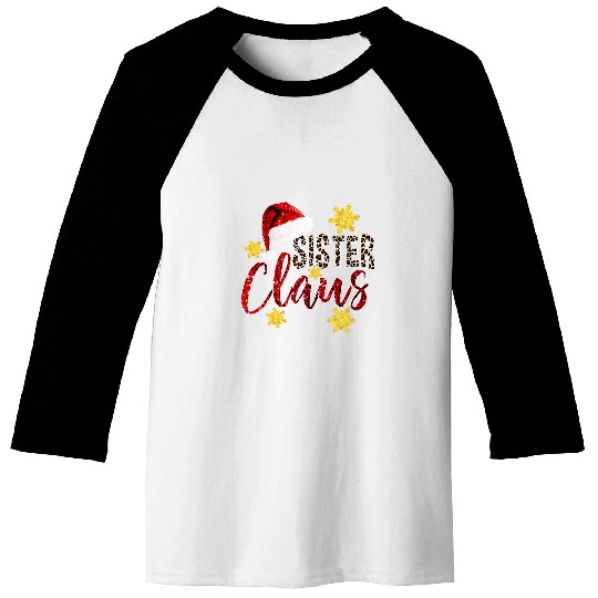 Sister Claus Boy Girl Christmas Leopard Cheetah Baseball Tees