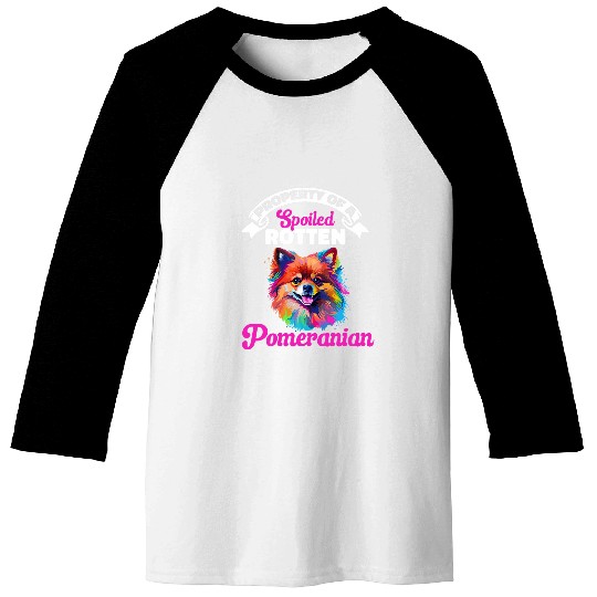 Pom Dog PomPom Property of a spoiled rotten Pomeranian Baseball Tees