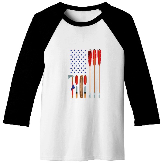 Native American Indian Pride USA Flag Indigenous Culture Baseball Tees