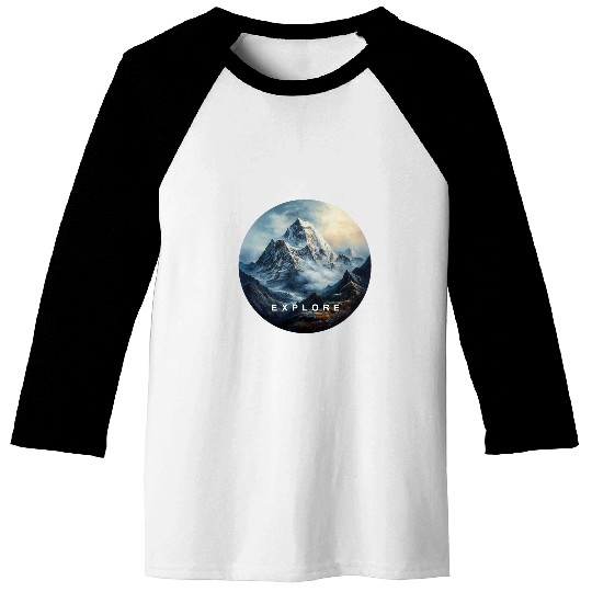 Summit Serenity Hiking Mountain Climbing Exploration Baseball Tees