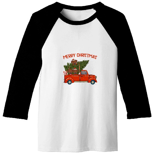 Rhodesian ridgeback xmass vintages Red Pickup Baseball Tees