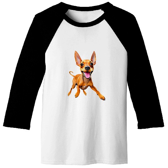MINPIN Miniature Pinscher Min Pin puppy dog dad mom kids pet Baseball Tees