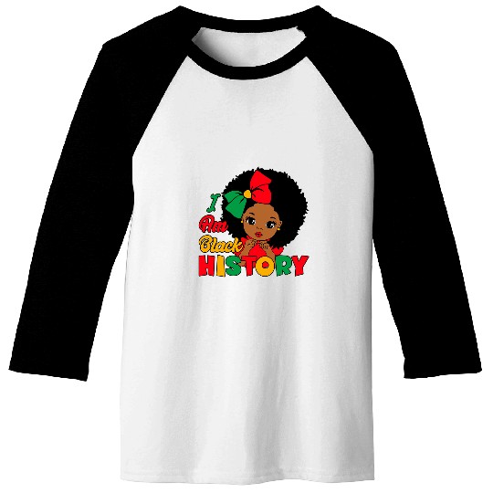 Kids I Am Black History Girls Black History Month Baseball Tees