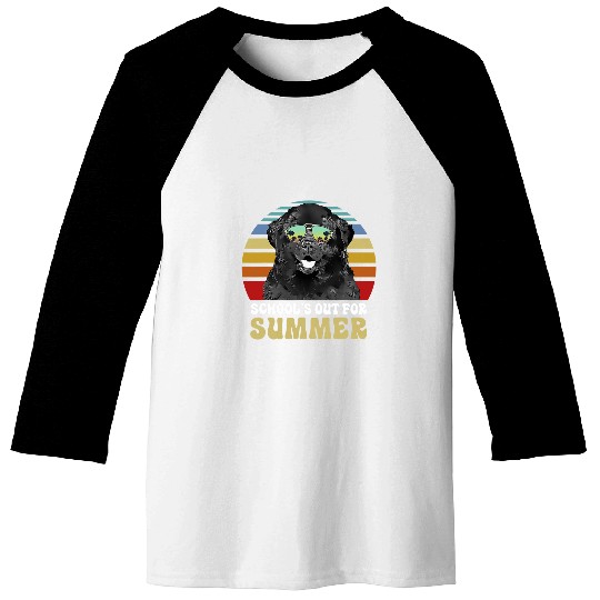 Schools Out for Summer Newfoundland Dog Teacher Baseball Tees