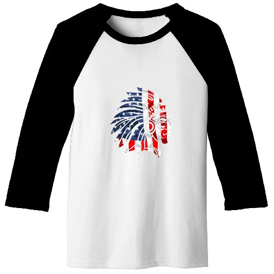 Native American USA Flag Indigenous People 4th Of July 1 Baseball Tees