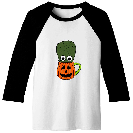 Small Cactus In Jack O Lantern Mug Baseball Tees