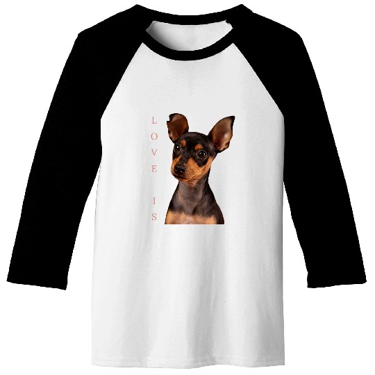 Miniature Pinscher Dog Mom Dad Love Puppy Pet Baseball Tees