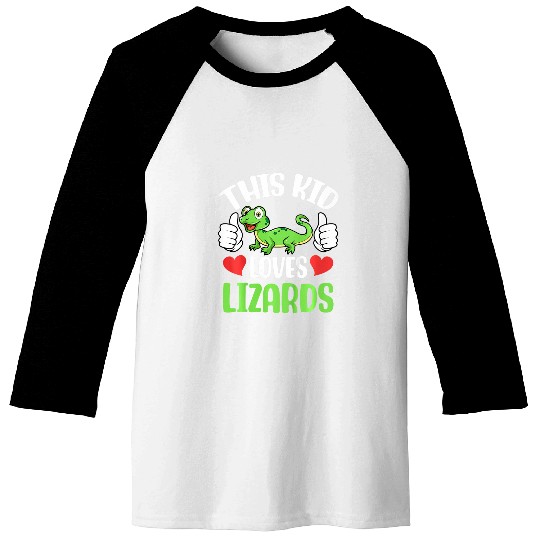 Kids This Kid Loves Lizard Lover Toddlers Boys Girls Art Graphic Baseball Tees