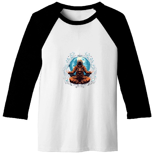 Meditation Yoga Zen Meditated Astronaut Geometric Graphic 9 Baseball Tees