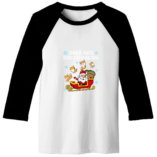 Dog Shiba Inu for Everybody Santa Sled Funny Christmas Shiba Inu Baseball Tees