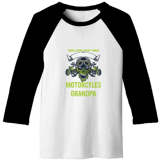 Motorcycle Lover Grandpa Big Biker Gramps Rider Pops Skull Baseball Tees