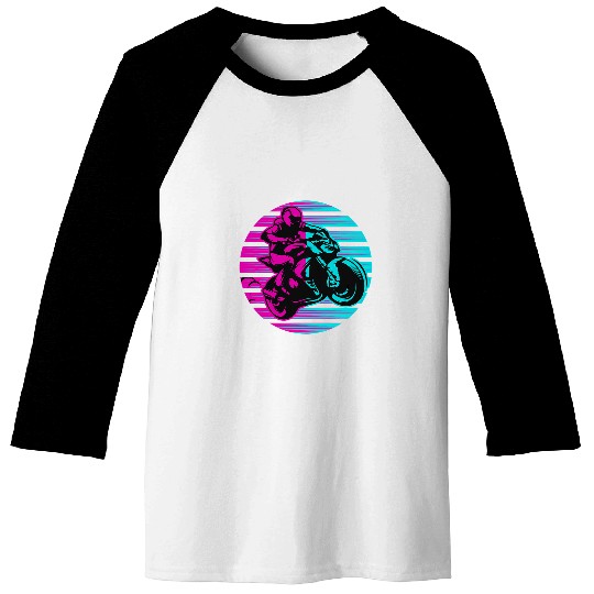 Motorcycle Motorcycles Motorbike Purple Blue Baseball Tees