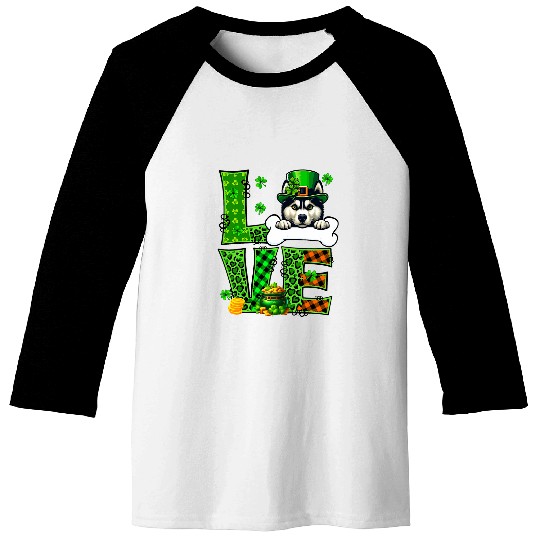 LOVE Leopard Shamrocks Husky St  Patricks Day Hat Baseball Tees