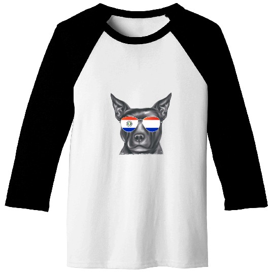 Staffordshire Bull Terrier Dog Paraguay Flag Sunglasses Baseball Tees
