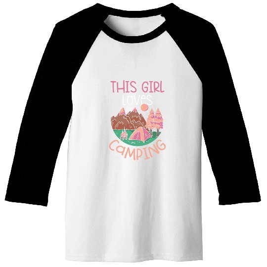This Girl Loves Camping Lover Campsite Camper Camp Baseball Tees
