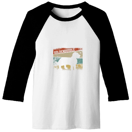 Dog Goldendoodle Retro Goldendoodle Dog Breed Silhouette Goldendoodle Baseball Tees