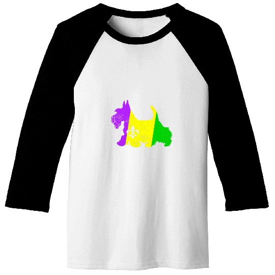 Dog Scottish Terrier Mardi Gras carnivals Party Dog Lover Baseball Tees