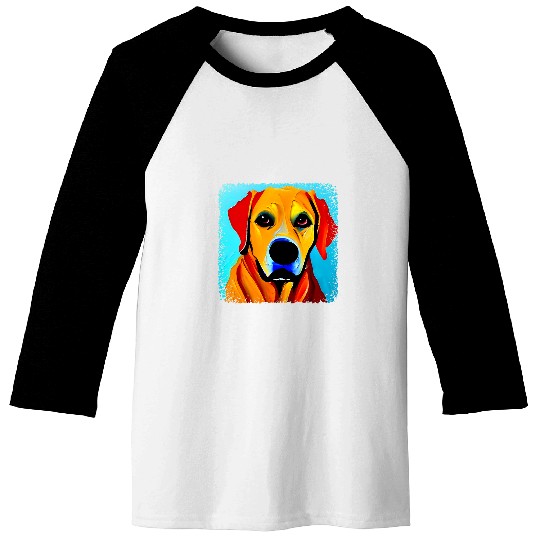 Labrador Lab Dog Painted In A Vibrant Modern Art Style Baseball Tees