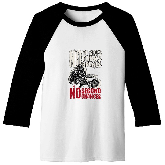 Motorcycle drag racing No Pit Stops No Turns No Brakes Baseball Tees