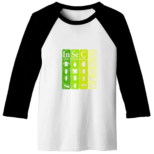 Insects Periodic Table Elements Entomologist Retro Bugs 24 Baseball Tees