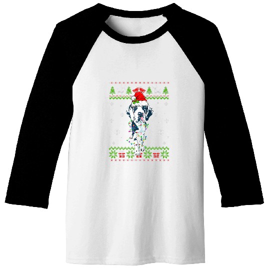 Dog Great Dane Christmas Ugly Sweater Dog Lover T-Shirt Baseball Tees