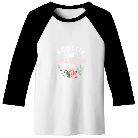 Womens Scottie Dog Gifts For Grandma Cute Dog Pet Lover Christmas Baseball Tees