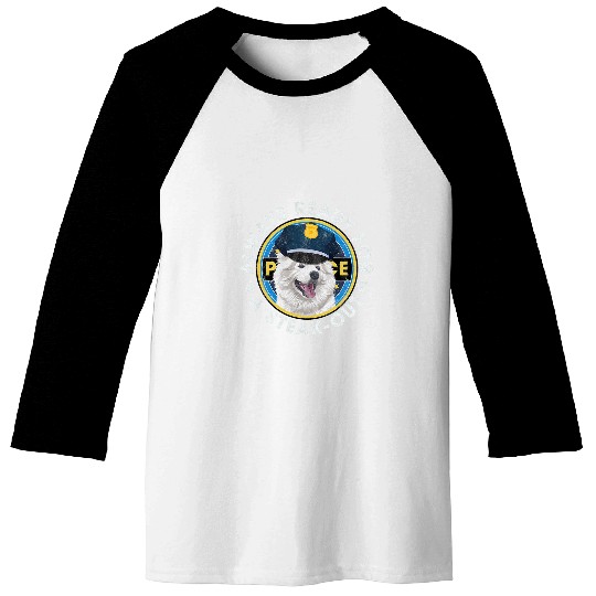 Samoyed Pawlice SteakOut Dog Police Officer Baseball Tees
