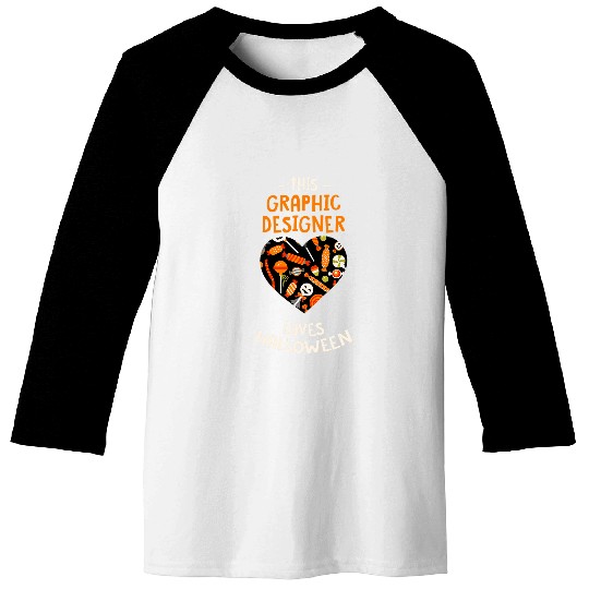 This Graphic Designer Loves Halloween Graphic Artist Scary Baseball Tees