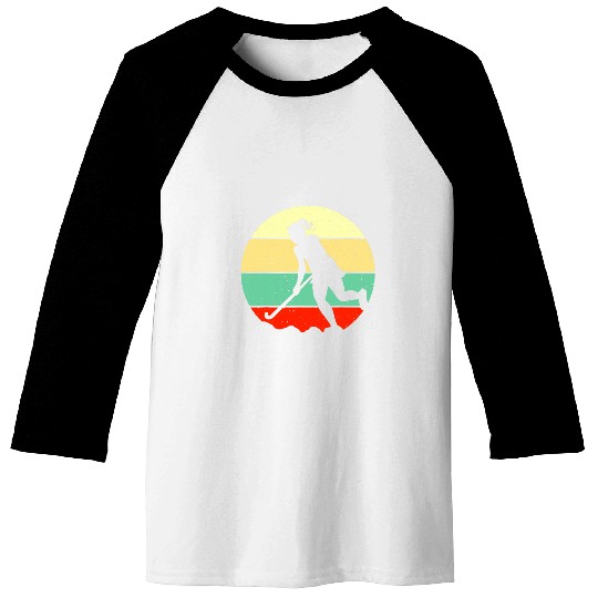 Retro Field Hockey Stick Girl Coachs Field Hockey Jersey Baseball Tees