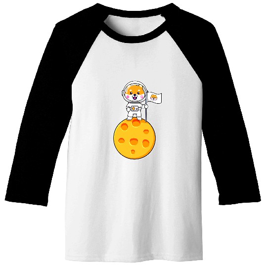 Shiba to the moon Baseball Tees