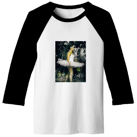 Little Girl Ballerina Dancer Painterly Rainy Day Baseball Tees