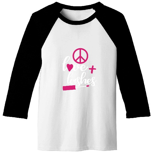 Peace love and lashes Baseball Tees