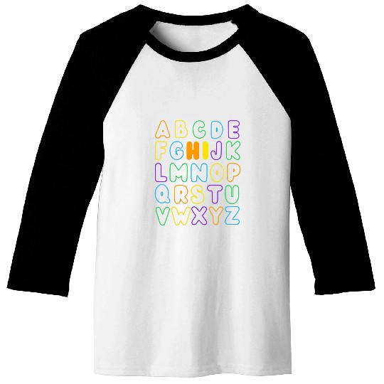 Back To School Hi Alphabet Letters Funny Pre K Kindergarten 5 Baseball Tees